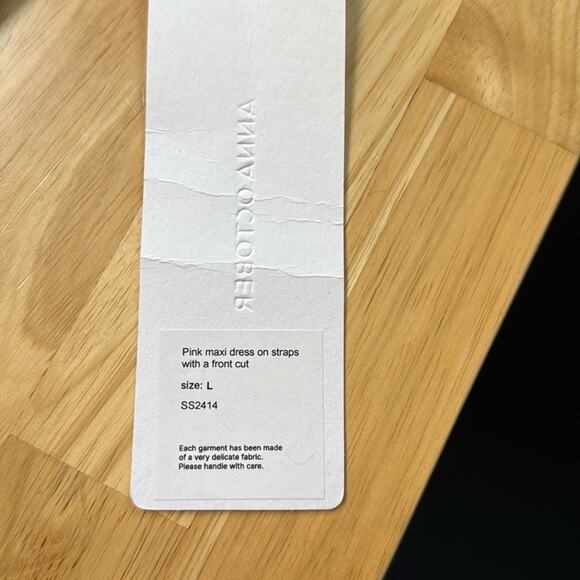 Anna October Terrin Satin Maxi Slip Dress Baby Pink Formal - Picture 11 of 11